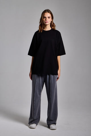 siyah kadin basic oversize premium t-shirt passion athletics