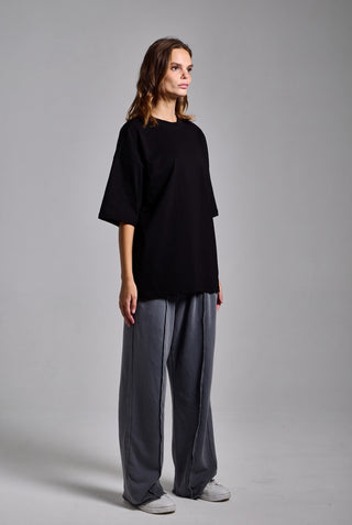 siyah kadin basic oversize premium t-shirt passion athletics