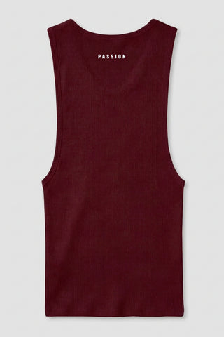bordo erkek ribbed tank top passion athletics back view