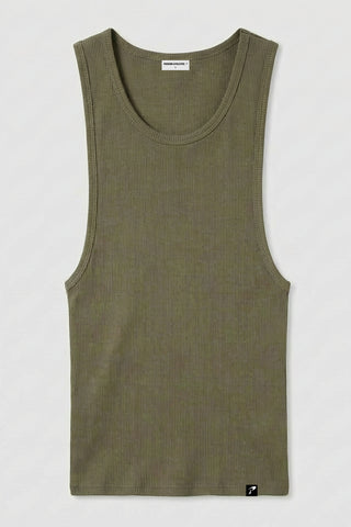 haki erkek ribbed tank top passion athletics front