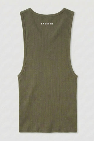 haki erkek ribbed tank top passion athletics back