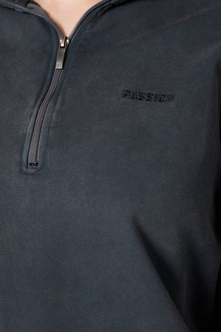 Passion Half Zip Washed Hoodie