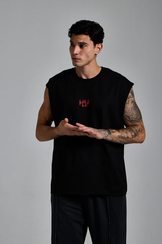 siyah erkek less but better graphic tank passion athletics