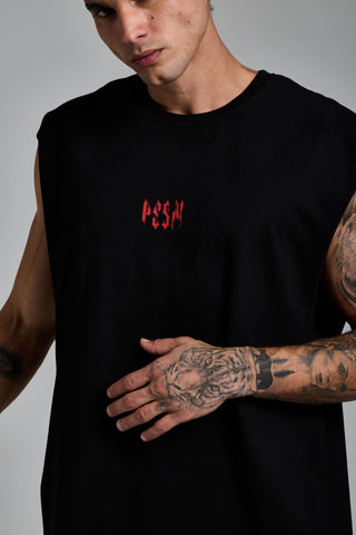 siyah erkek less but better graphic tank passion athletics