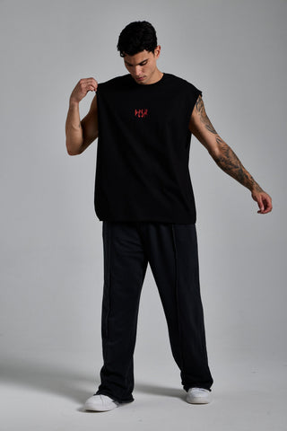 siyah erkek less but better graphic tank passion athletics