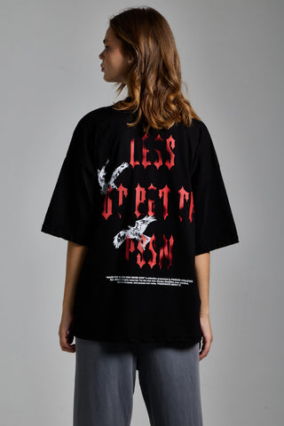 siyah kadin less but better graphic tee passion athletics