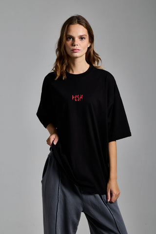 siyah kadin less but better graphic tee passion athletics