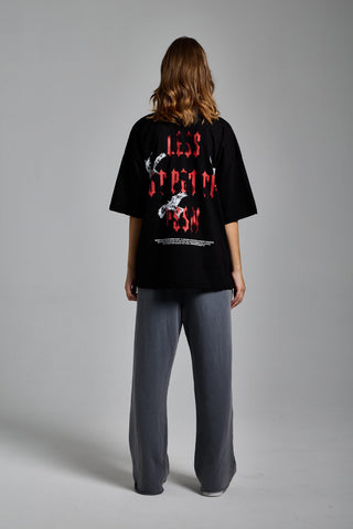 siyah kadin less but better graphic tee passion athletics
