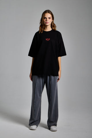 siyah kadin less but better graphic tee passion athletics