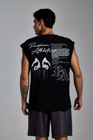 siyah erkek manifest graphic tank top passion athletics