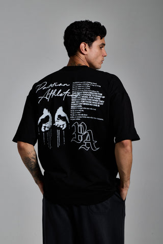 siyah erkek manifest graphic tee passion athletics