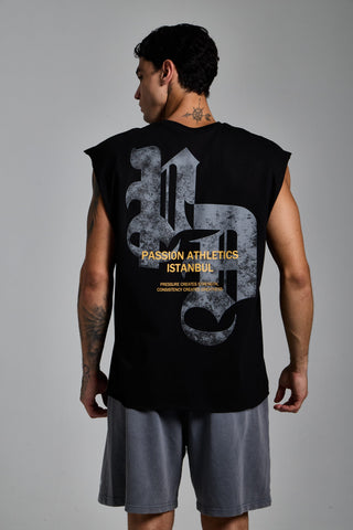 siyah erkek p.a. graphic tank top passion athletics