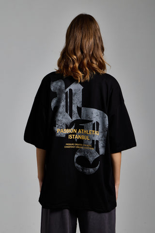 siyah kadin p.a. graphic tee passion athletics