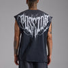 Washed Spike Oversize Tank | Puslu Siyah