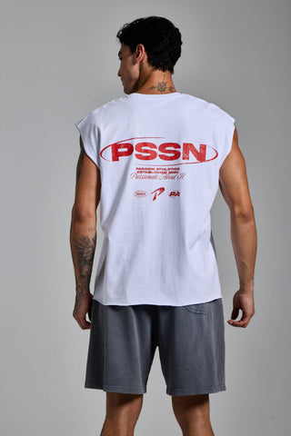 beyaz erkek pssn graphic tank passion athletics