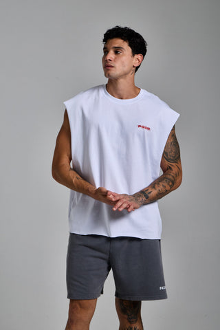beyaz erkek pssn graphic tank passion athletics