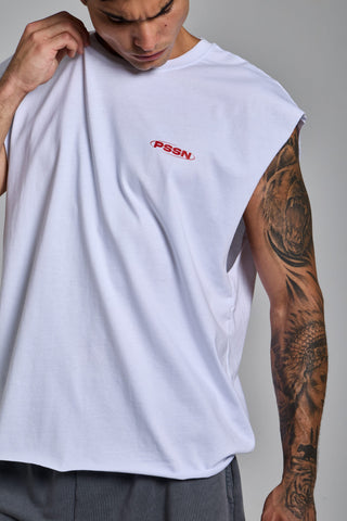 beyaz erkek pssn graphic tank passion athletics
