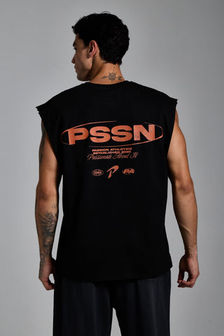 siyah erkek pssn graphic tank passion athletics