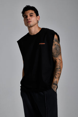 siyah erkek pssn graphic tank passion athletics