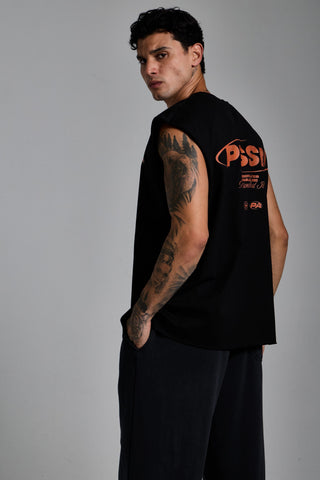 siyah erkek pssn graphic tank passion athletics