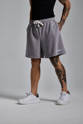 gri erkek washed basic shorts passion athletics