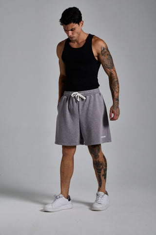 gri erkek washed basic shorts passion athletics