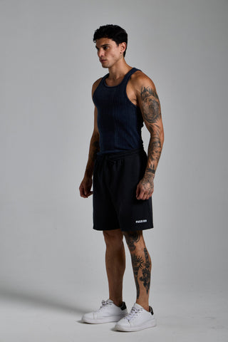 puslu siyah erkek washed basic shorts passion athletics