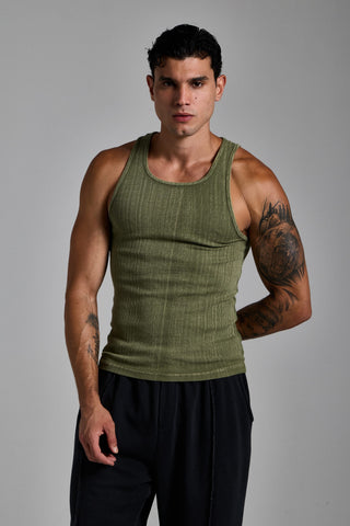 haki erkek washed ribbed tank top passion athletics
