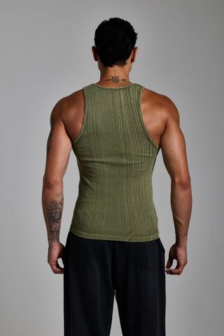 haki erkek washed ribbed tank top passion athletics