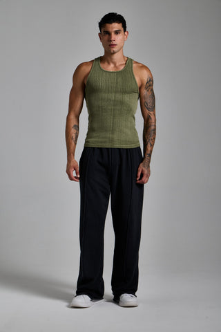haki erkek washed ribbed tank top passion athletics