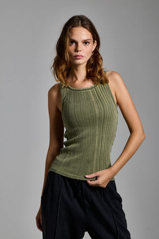 haki kadin washed ribbed tank top passion athletics