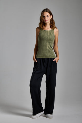 haki kadin washed ribbed tank top passion athletics
