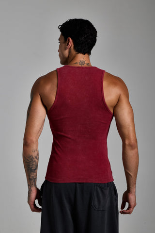 kırmızı erkek washed ribbed tank top passion athletics