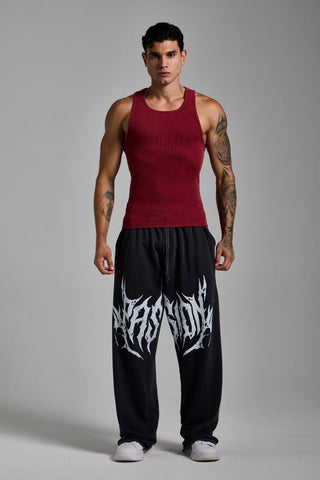 kırmızı erkek washed ribbed tank top passion athletics