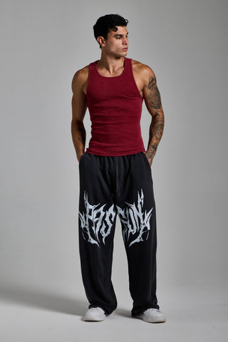 kırmızı erkek washed ribbed tank top passion athletics