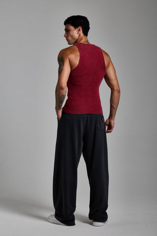 kırmızı erkek washed ribbed tank top passion athletics