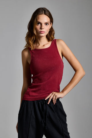 kırmızı kadin washed ribbed tank top passion athletics
