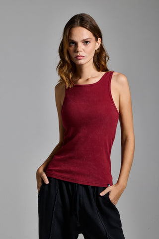 kırmızı kadin washed ribbed tank top passion athletics
