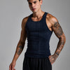 Washed Ribbed Tank Top | Lacivert
