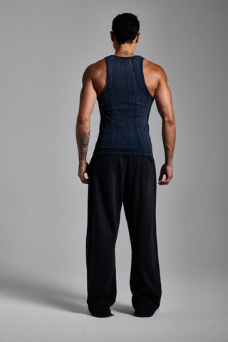 lacivert erkek washed ribbed tank top passion athletics