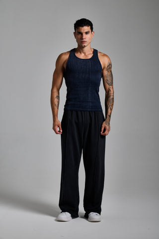 lacivert erkek washed ribbed tank top passion athletics
