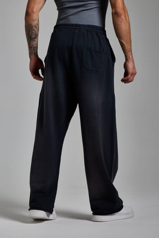 puslu siyah erkek washed script jogger passion athletics
