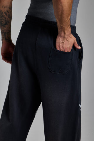 puslu siyah erkek washed script jogger passion athletics