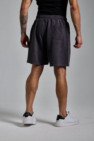 füme erkek washed script shorts passion athletics