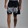 Washed Script Shorts | Puslu Siyah