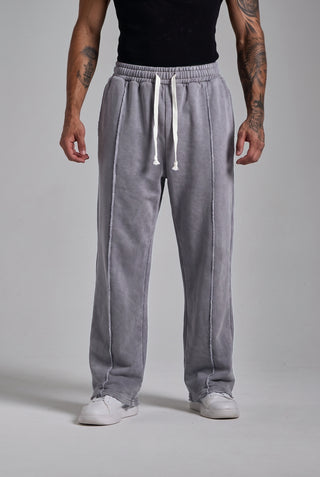 Washed Stripe Jogger Gri erkek önden
