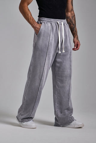 Washed Stripe Jogger Gri erkek yandan