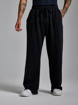 Washed Stripe Jogger | Puslu Siyah