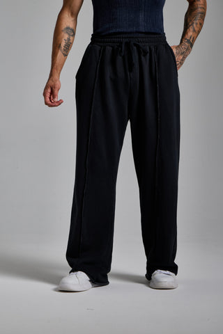 puslu siyah erkek washed stripe jogger passion athletics