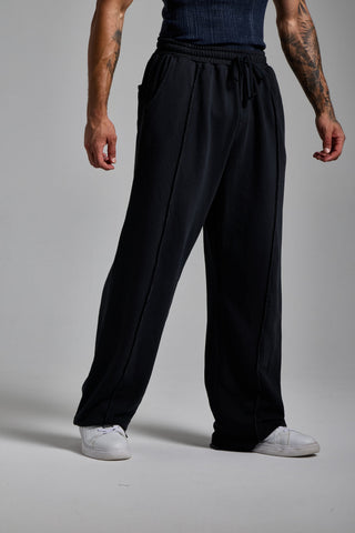 puslu siyah erkek washed stripe jogger passion athletics